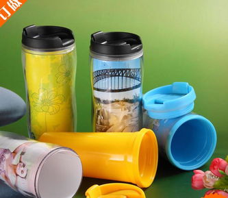 雙層廣告杯廠家直銷 220克重插卡紙塑料杯，定制您的專屬廣告載體